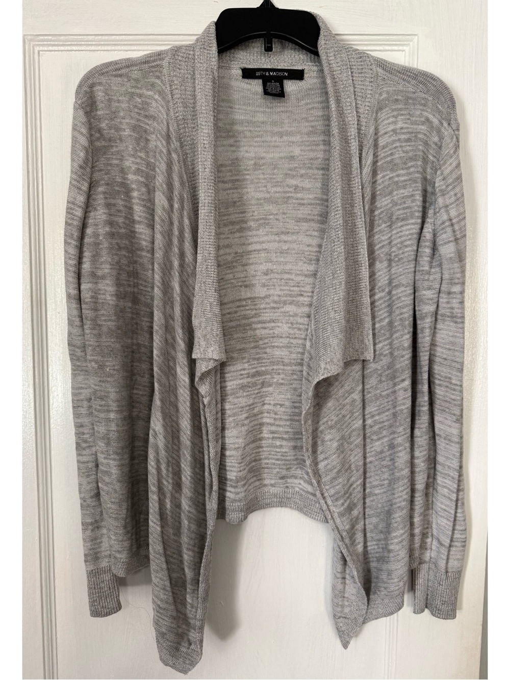 Used Light Gray Open-Front Women's Sweater Cardigan